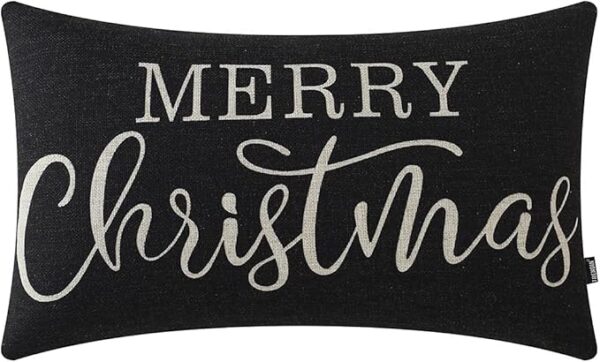 Black Lumbar Throw Pillowcase 1