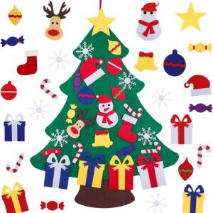 Felt Christmas Tree for Toddlers Kids Wall with 26pcs Detachable Ornaments DIY Set