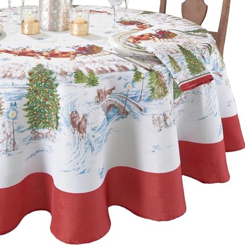 Wrinkle Resistant Holiday/Christmas Tablecloth
