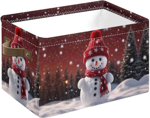 Red Foldable Storage Cube Box with Handles 1