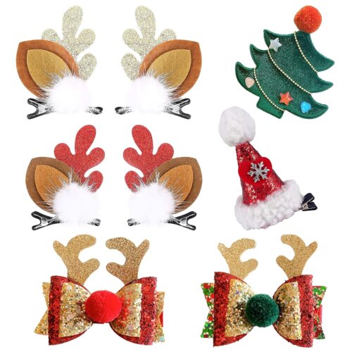 8Pcs Christmas Hair Clips Christmas Hair Accessories