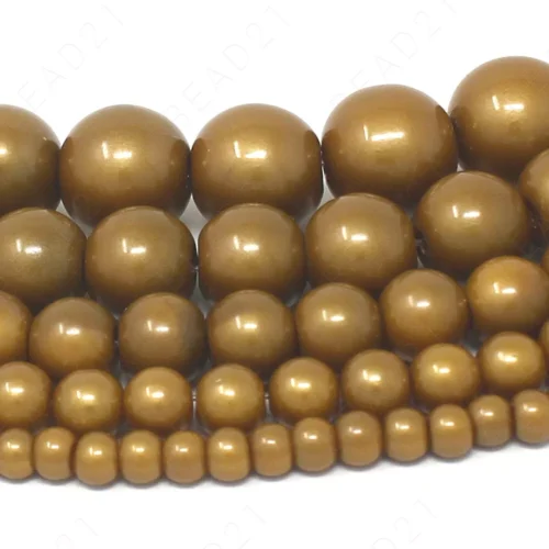 Glass Beads Round Pearl Coated 4mm 6mm 8mm 10mm 12mm 16" Strand