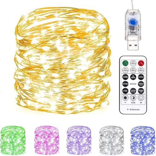 1 Twinkle String Lights Plug in Silver Wire Lights