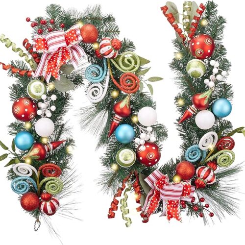 1 Elf Xmas Garland with Red Green Balls