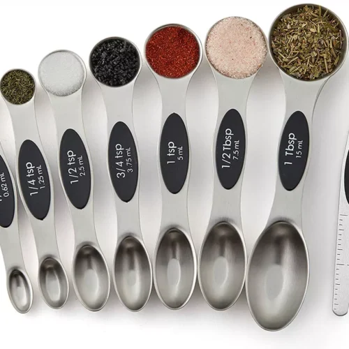 1 Magnetic Dual Sided Measuring Spoons with Leveler Set of 8-3 Colors To Pick From