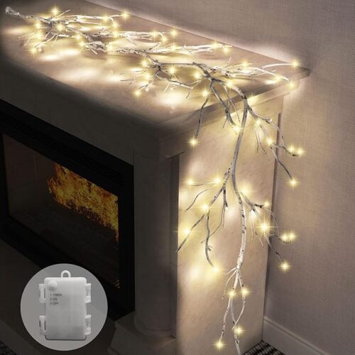 1 Lighted Garland with Birch Branches
