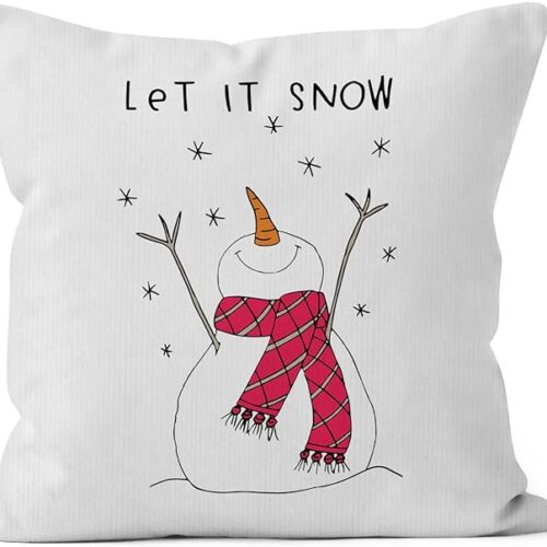 1 Let It Snow Snowman Decorative Pillowcase