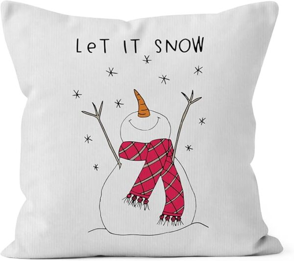 Let It Snow Snowman Decorative Pillowcase 1