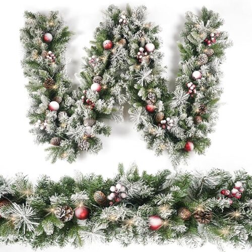 1 Christmas Garland Flocked 9ft