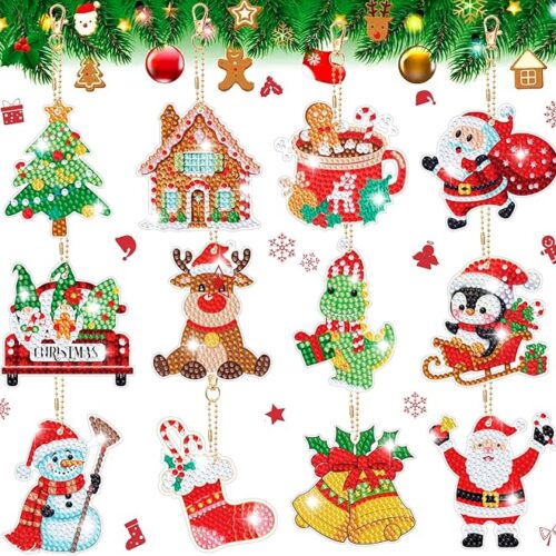 1 Christmas Diamond Art Keychains Kits