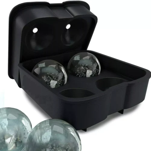 1 Silicone 3D Ball ICE Cube Tray Maker Round Ball Sphere Mold Whiskey Cocktails