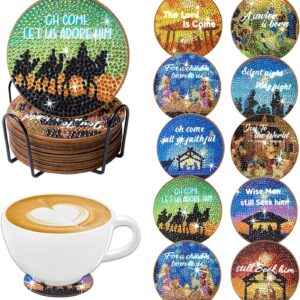 Christmas Nativity Scene Diamond Painting Coasters