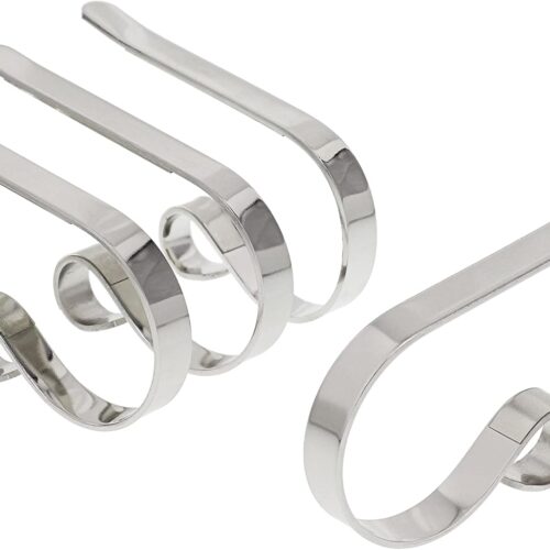 The Original MantleClip® Stocking Holder, 4 Pack - Silver