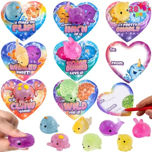1 Valentines Day Cards with Glitter