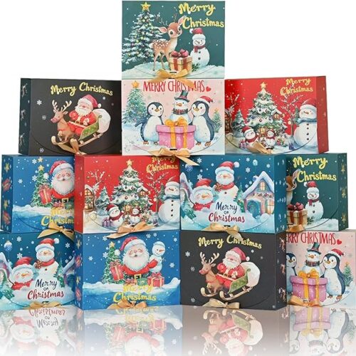 Style Xmas Themed Pattern Holiday Christmas Wrapping Boxes
