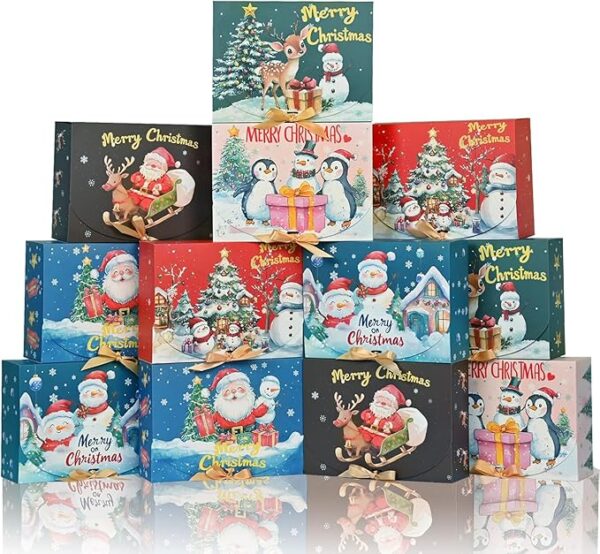 Style Xmas Themed Pattern Holiday Christmas Wrapping Boxes 1