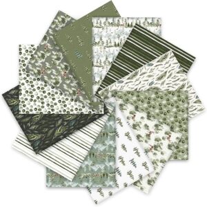 Watercolor Green Christmas Tree Printed Quilting Patchwork