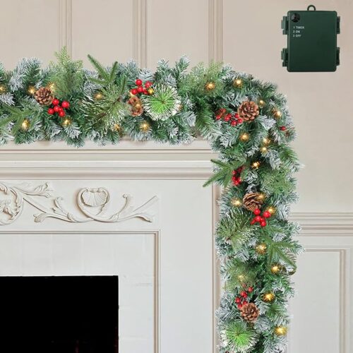 1 Christmas Garlands Decoration for Mantle Stair Fireplace