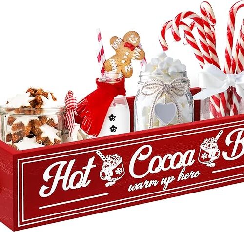 1 Decorative Christmas Wood Storage Bins Box Organizer