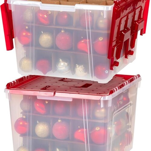 1 Ornament Storage Box with Attached Lid