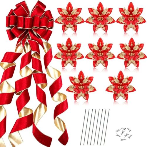 1 Red Big Christmas Tree Topper