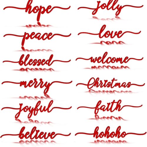 1 Christmas Wooden Letter Wall Sign Decor 12Pcs