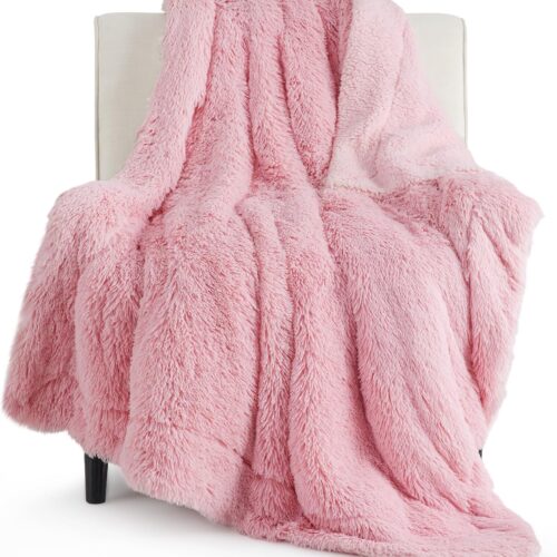 1 Soft Pink Throw Blanket for Couch,50x60