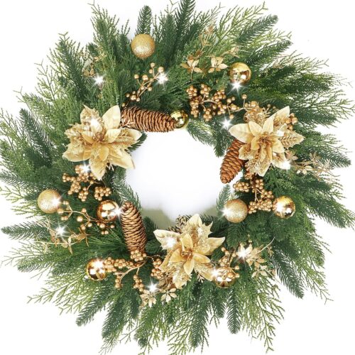 24” Christmas Wreaths for Front Door