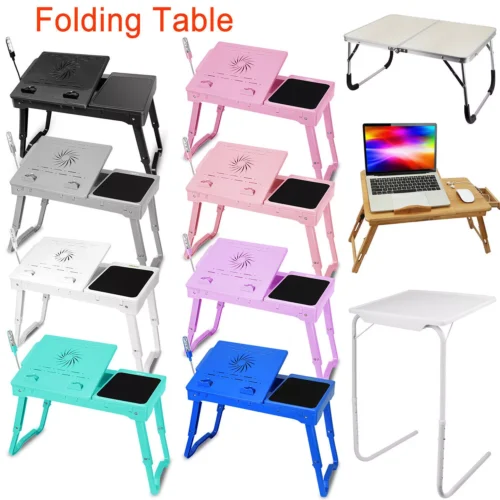 Foldable Laptop Desk Bed Notebook Desk Breakfast Tray Bed Desk Bedroom Table