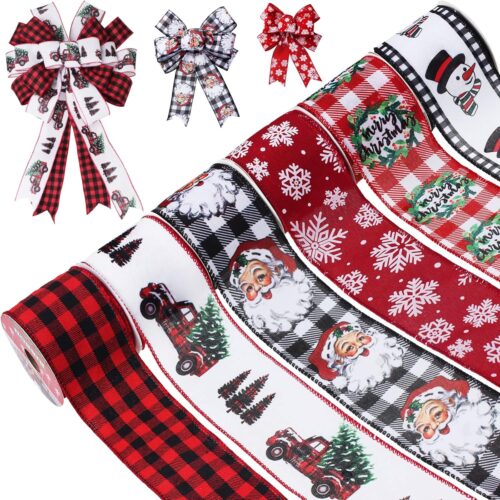 Christmas Ribbon Wired 2.5 Inch,6 Roll 30 Yards
