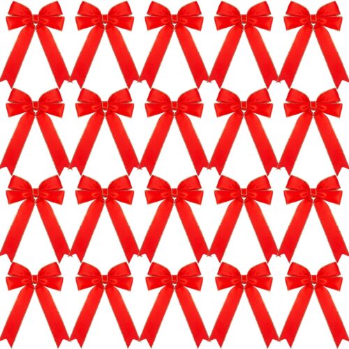 20PCS Christmas Red Ribbon Bows
