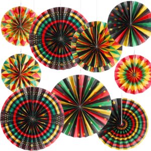9 Pcs Black History Month Decorations Hanging Paper Fans
