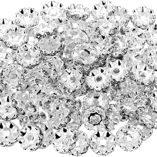 100 Pcs 12mm Rhinestone Spacer Beads for Jewelry Making