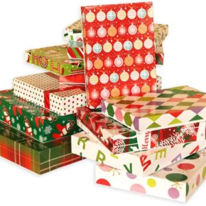 Premium 12 Pack Assortment Decorative Christmas Gift Boxes with lidremium 12 Pack Assortment Decorative Christmas Gift Boxes with lid