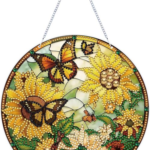 1 5D Sunflower Butterfly Diamond Painting Kits
