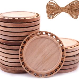 20 Pcs 2.16 inches Natural Wood Slices Craft Unfinished Wood