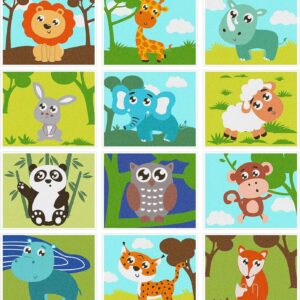 Sand Art Kits for Kids Includes 12 Pcs Animal Themed Sand Art Pictures 54 Bags Colored Sand Peel and Stick