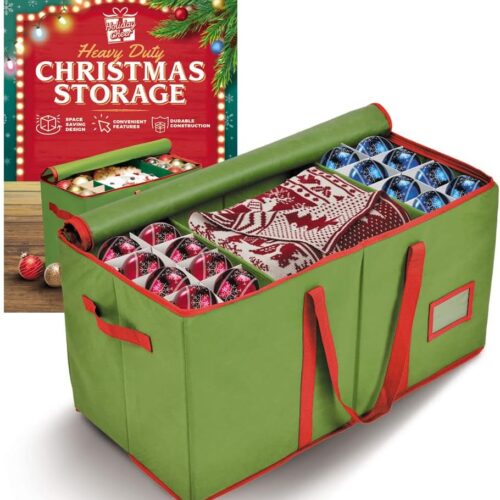 1 Premium Christmas Ornament Storage, Fits 128 Holiday Ornaments