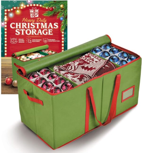 Premium Christmas Ornament Storage, Fits 128 Holiday Ornaments 1