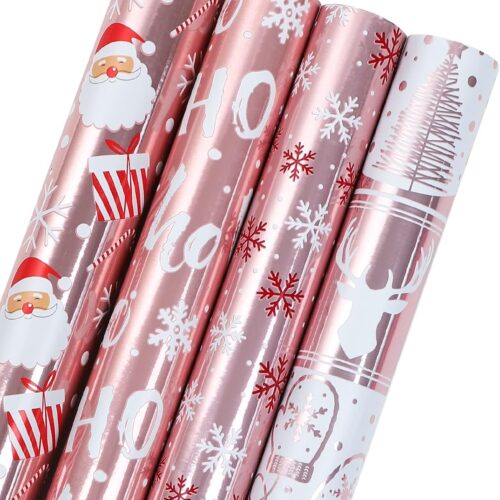 Christmas Wrapping Paper Roll - 4 Rolls - 30 Inch x 120 Inch Per Roll