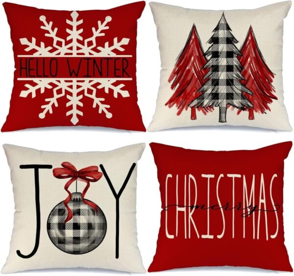 Christmas Pillow Covers 18x18 Set of 4 1