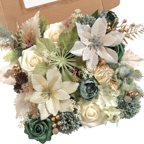 1 Christmas Artificial Flowers Greenery Combo Box Set