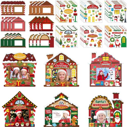 24 Pack Christmas Picture Frame Craft Ornament Kits DIY Christmas Picture Frames