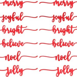 12 Pcs Christmas Word Cutout, Plate Letter Sign Decor