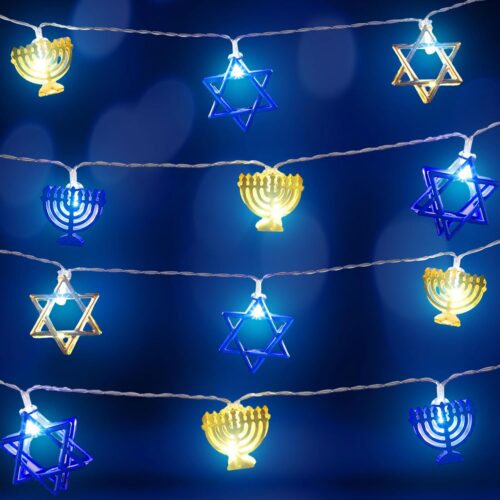 10 Feet 20 LED Battery Operated Star of David String Lights