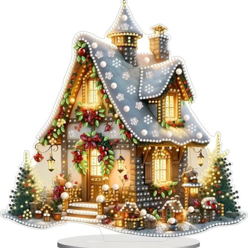1 DIY Tabletop Diamond Art Painting Kit,9.54x9.52inch