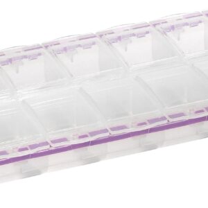 Bead Organizer and Plastic Storage Containers, 14 Locking Compartments, 2XL, Clear Lids