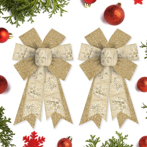 1 2 Pieces Christmas Bows for Wreath