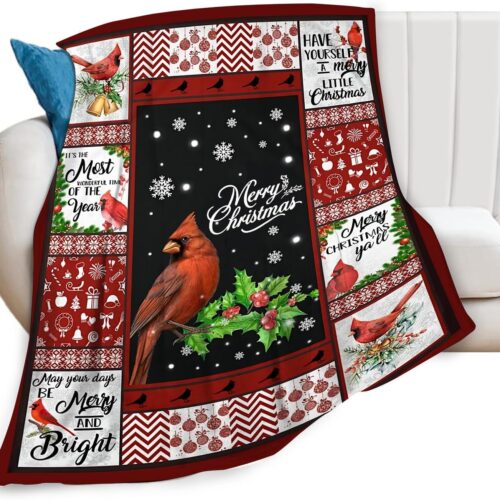 Cardinal Bird Blanket Christmas Blanket 40"x50"