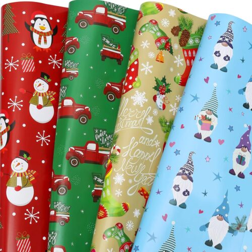 Large Sheet Xmas Holiday Gift Wrapping Paper  27x36inch